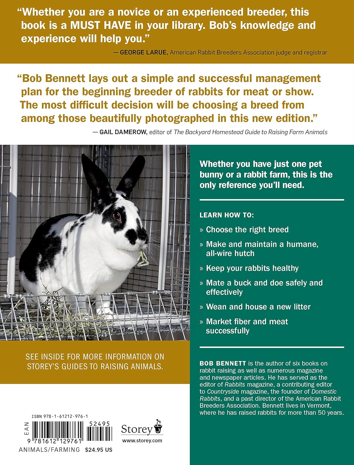 Storey's Guide to Raising Rabbits, 5th Edition: Breeds, Care, Housing - by Bob Bennet