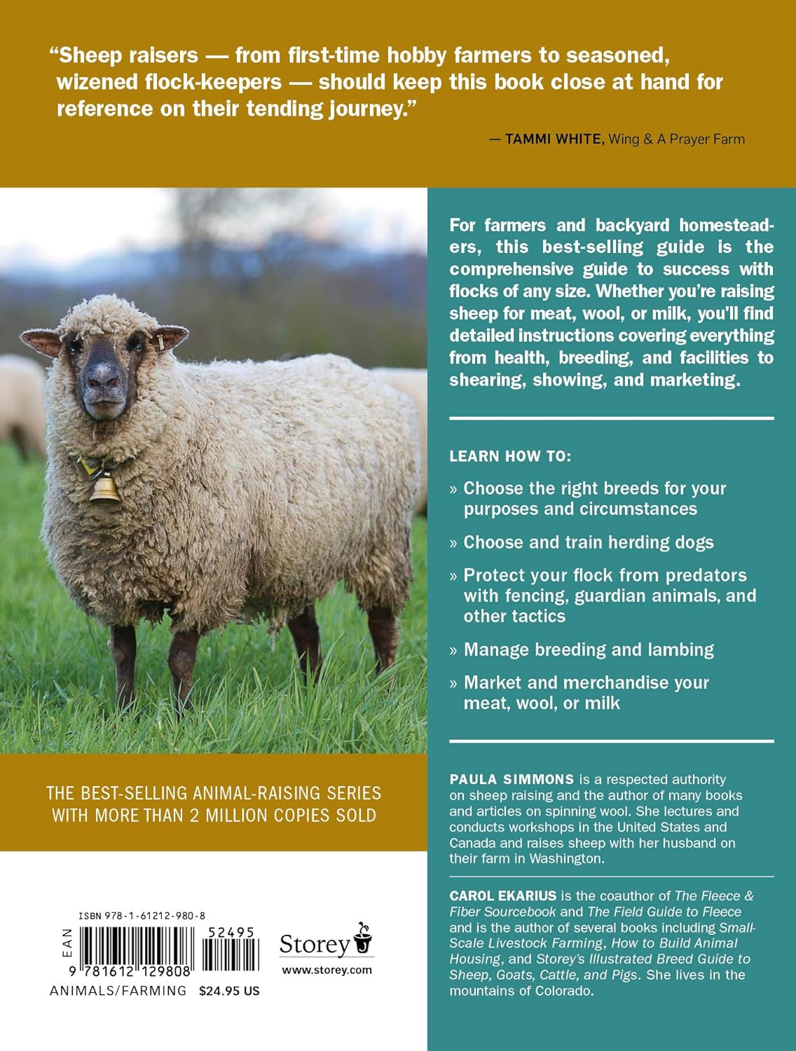 Storey's Guide to Raising Sheep, 5th Edition: Breeding, Care, Facilities –  by Paula Simmons and Carol Ekarius