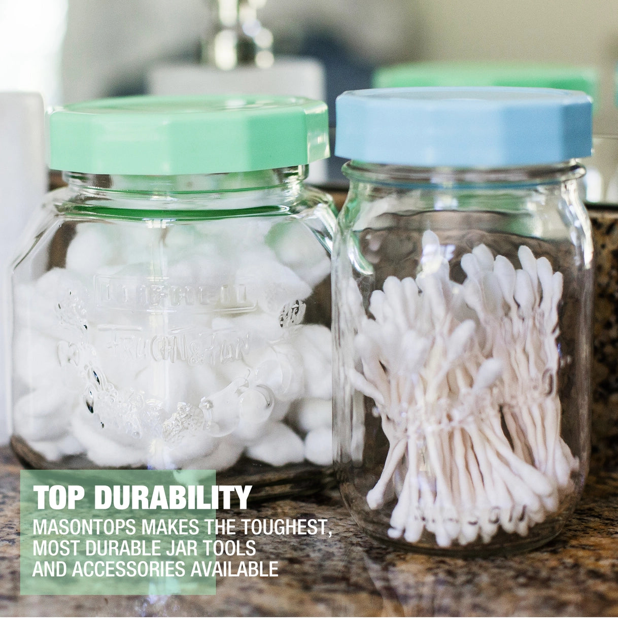 Masontops - Wide Mouth Pastel Tough Top Plastic Mason Jar Lids