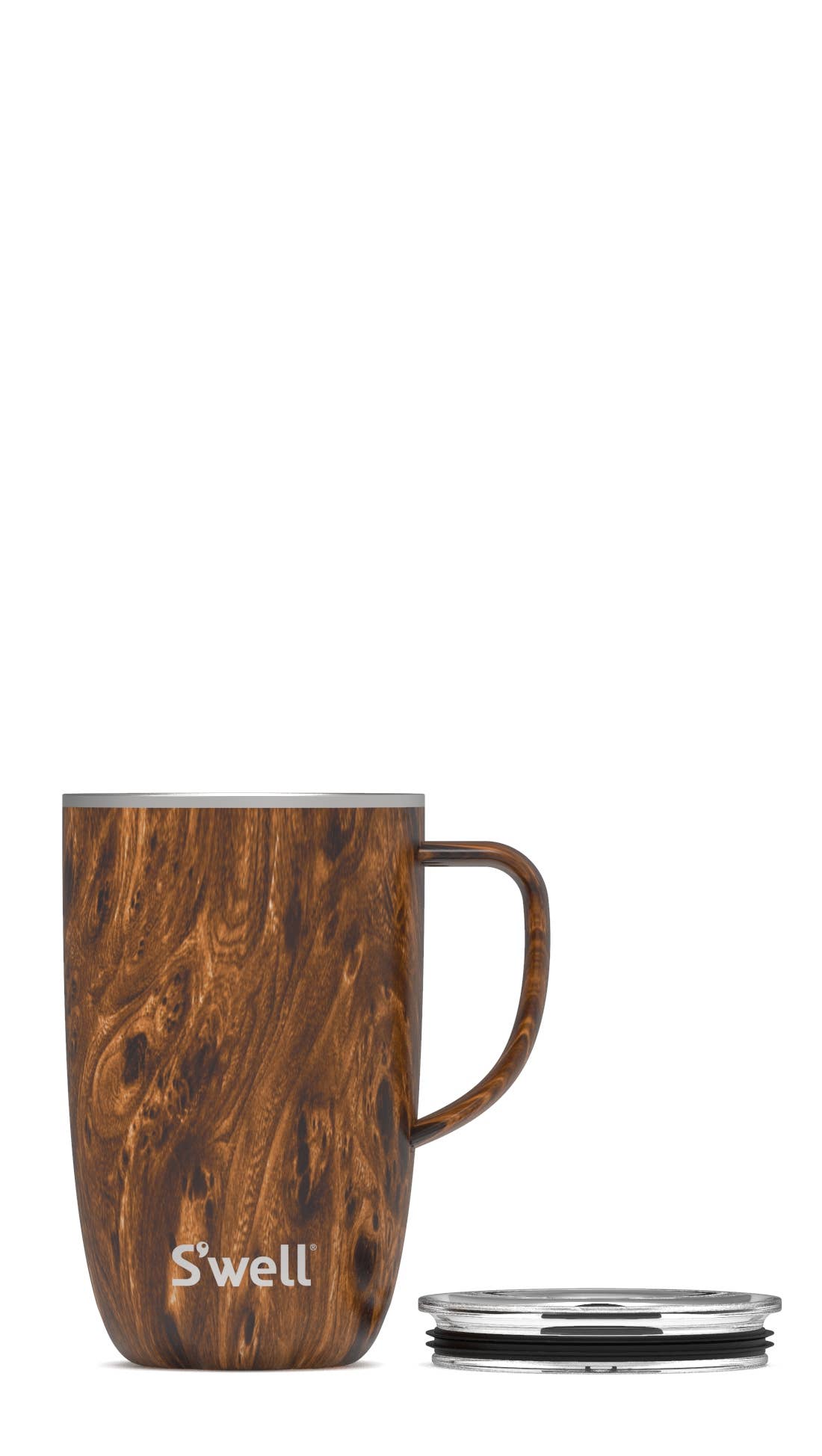 S'well -  16oz. Stainless Steel Teakwood Tumbler Mug with Handle