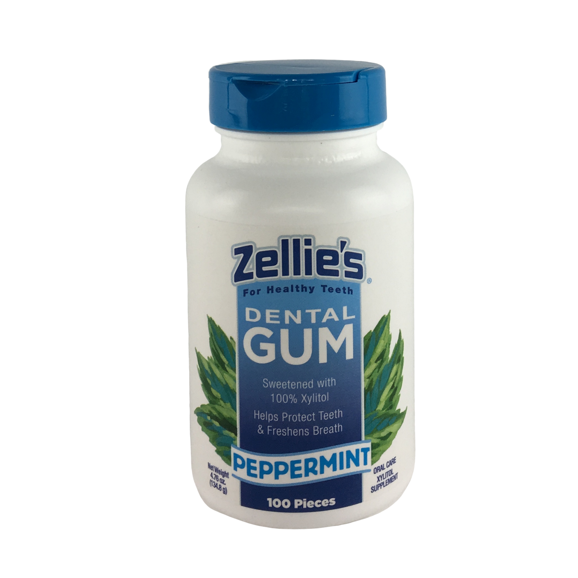 Zellie's Xylitol Dental Gum - 100ct Jar, Peppermint