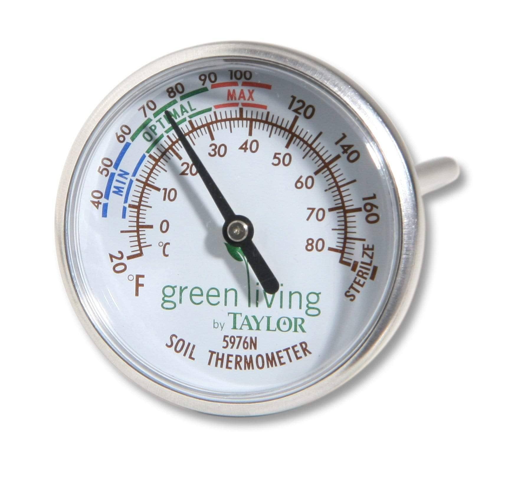 Taylor soil test thermometer in silver