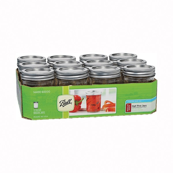 Ball - 12Pack Regular Mouth Half Pint Jars