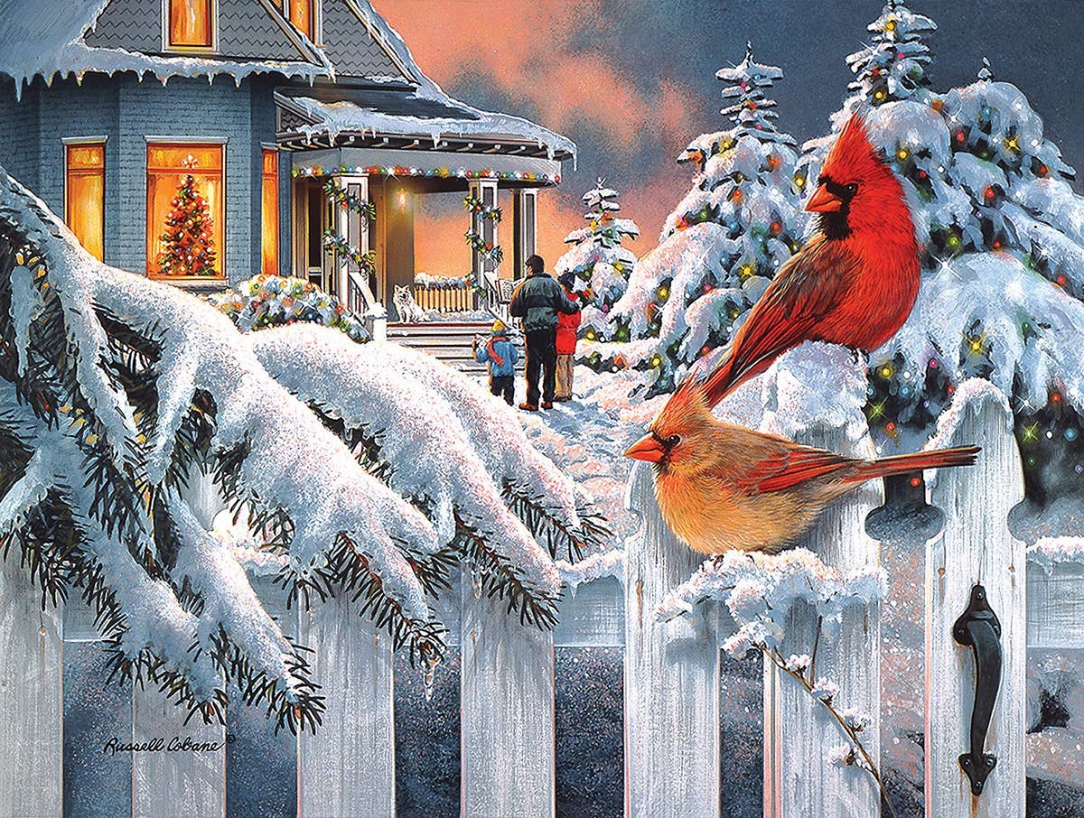 SunsOut - Cardinals At Home For Christmas Puzzle 300pc