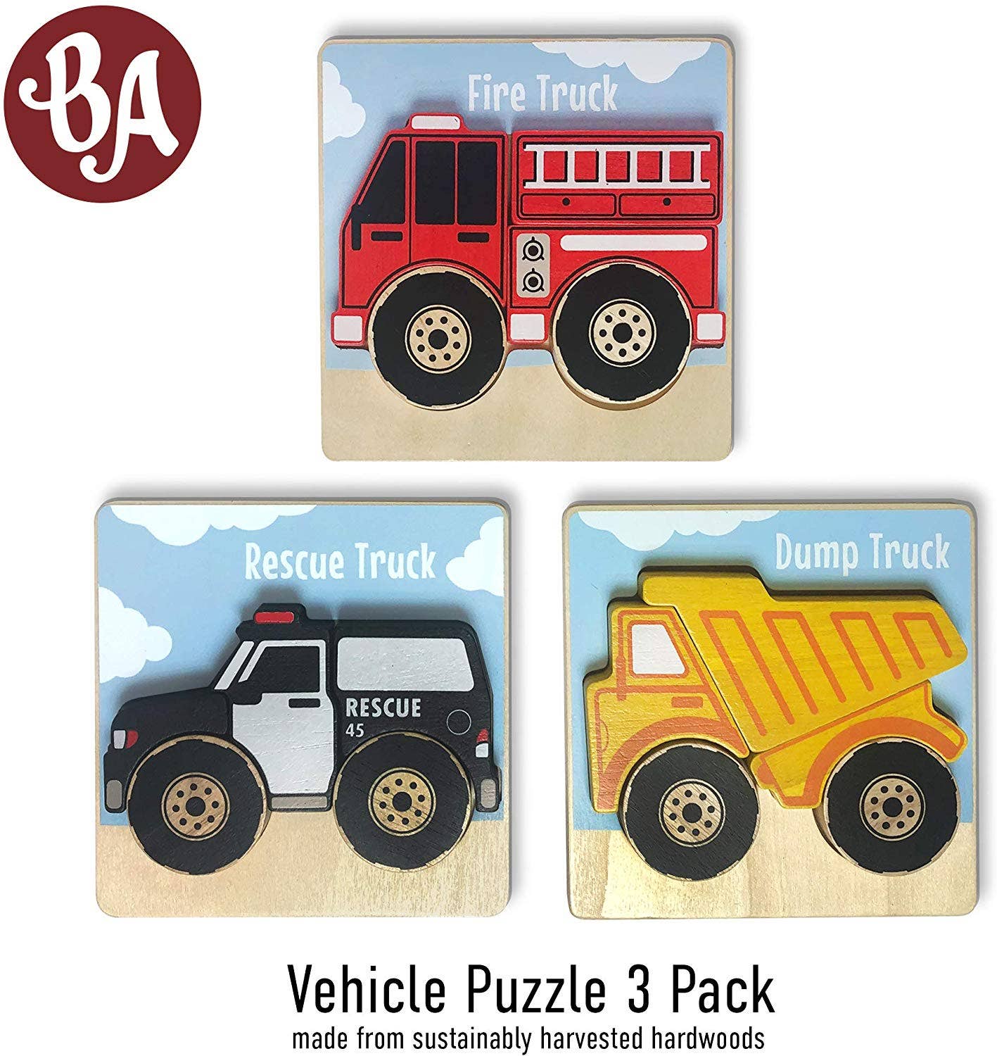 Vehicles Puzzles - Chunky Pieces 5 piece Puzzles