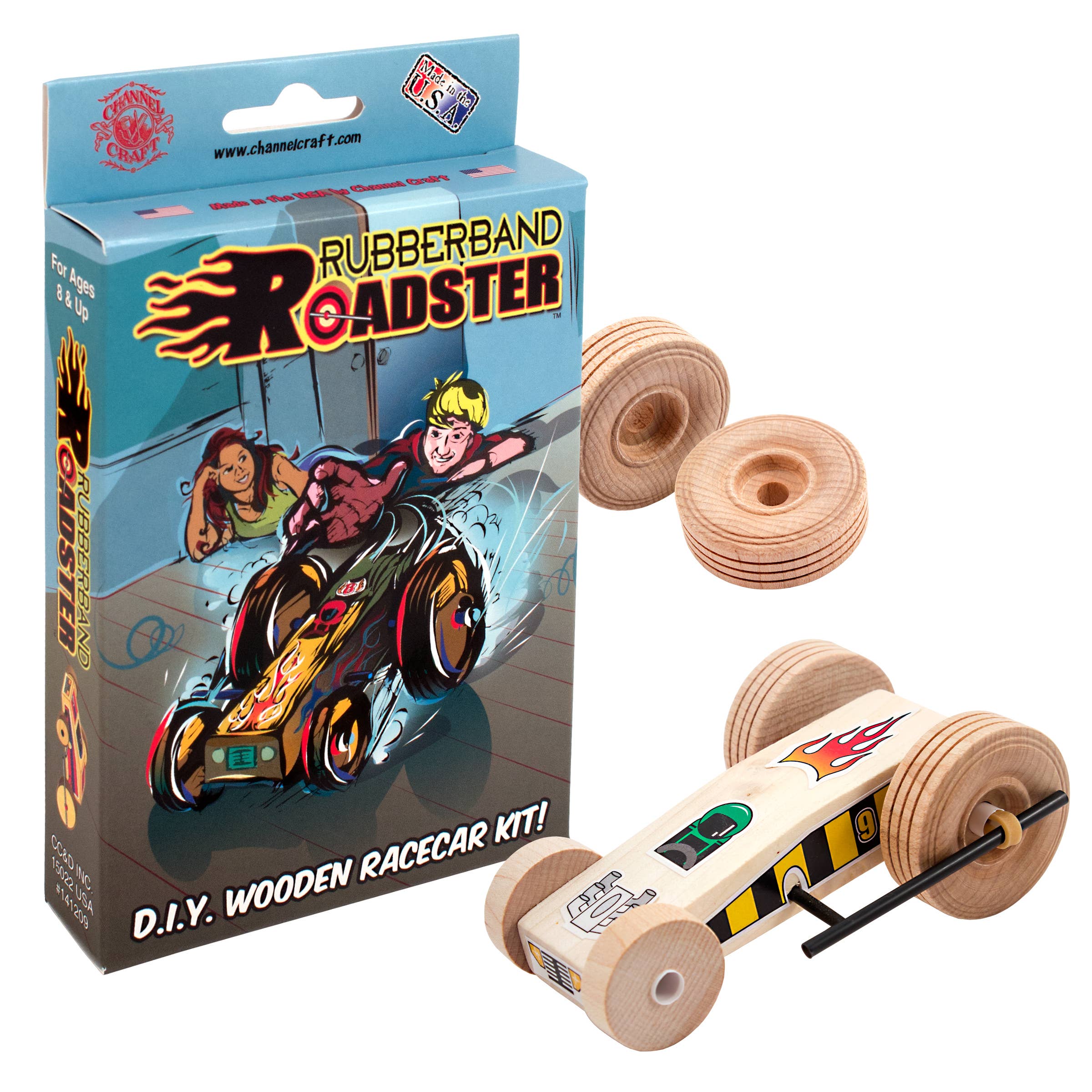 Channel Craft - Rubberband Roadster Wooden Racecar Kit