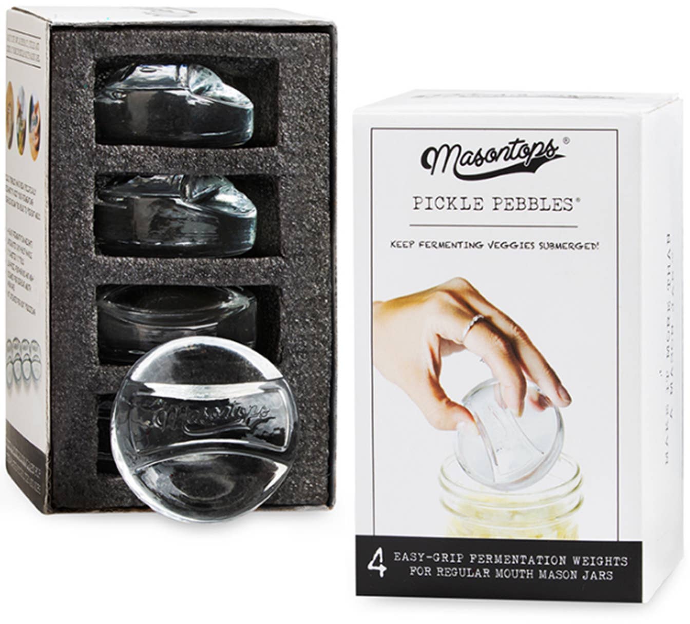 Masontops - Regular Mouth Pickle Pebble Glass Fermentation Weights