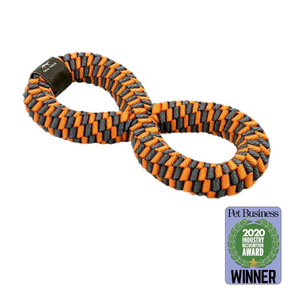 Tall Tails - 11" Orange Braided Infinity Dog Tug Toy