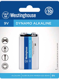 Westinghouse 9V Dynamo Alkaline Blister Pack of 1