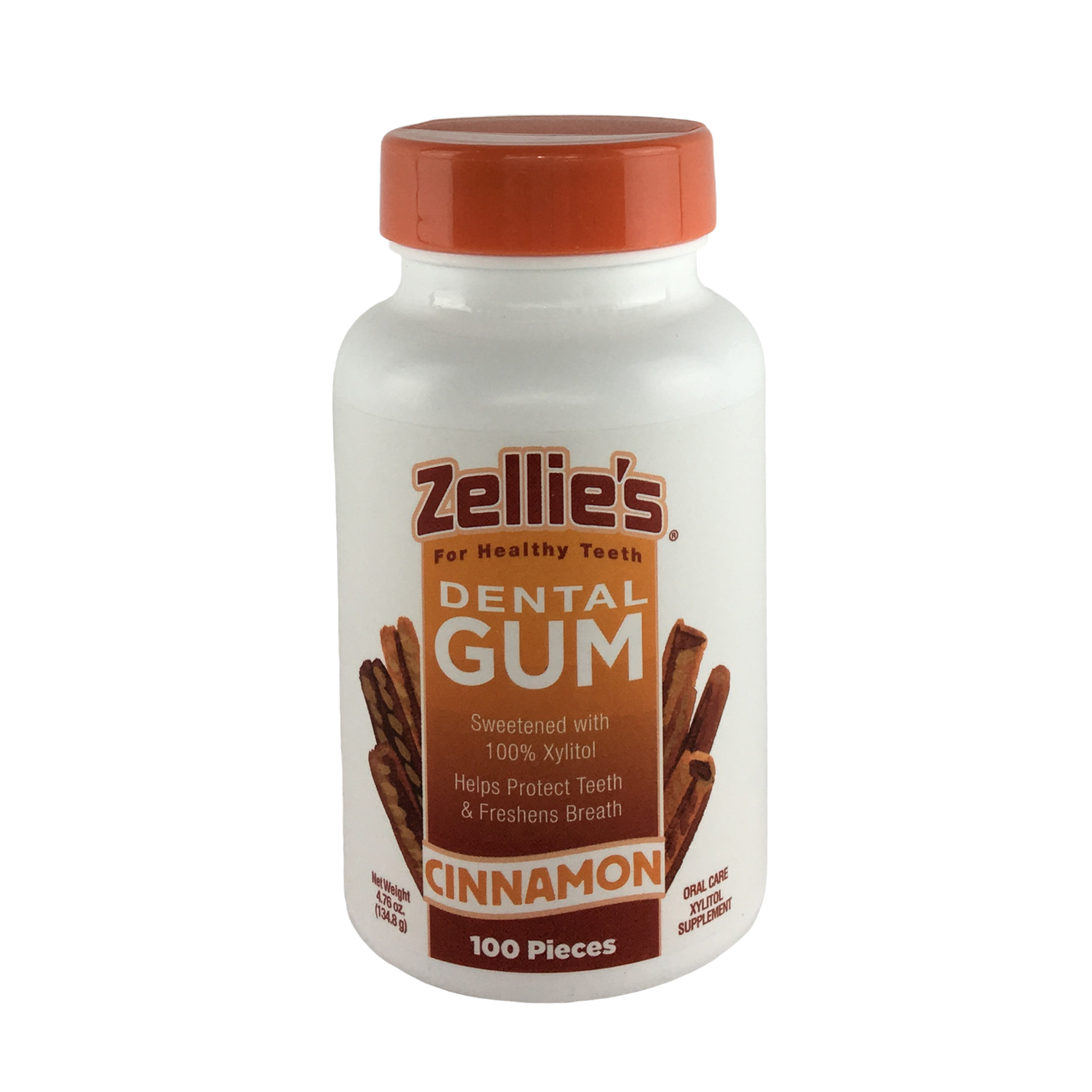 Zellie's Xylitol Dental Gum - 100ct Jar, Cinnamon