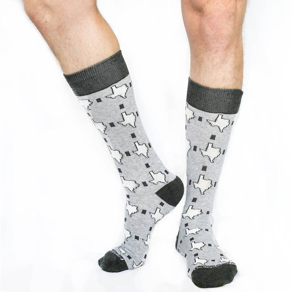 Men's Texas Pride Socks   Gray/White   One Size