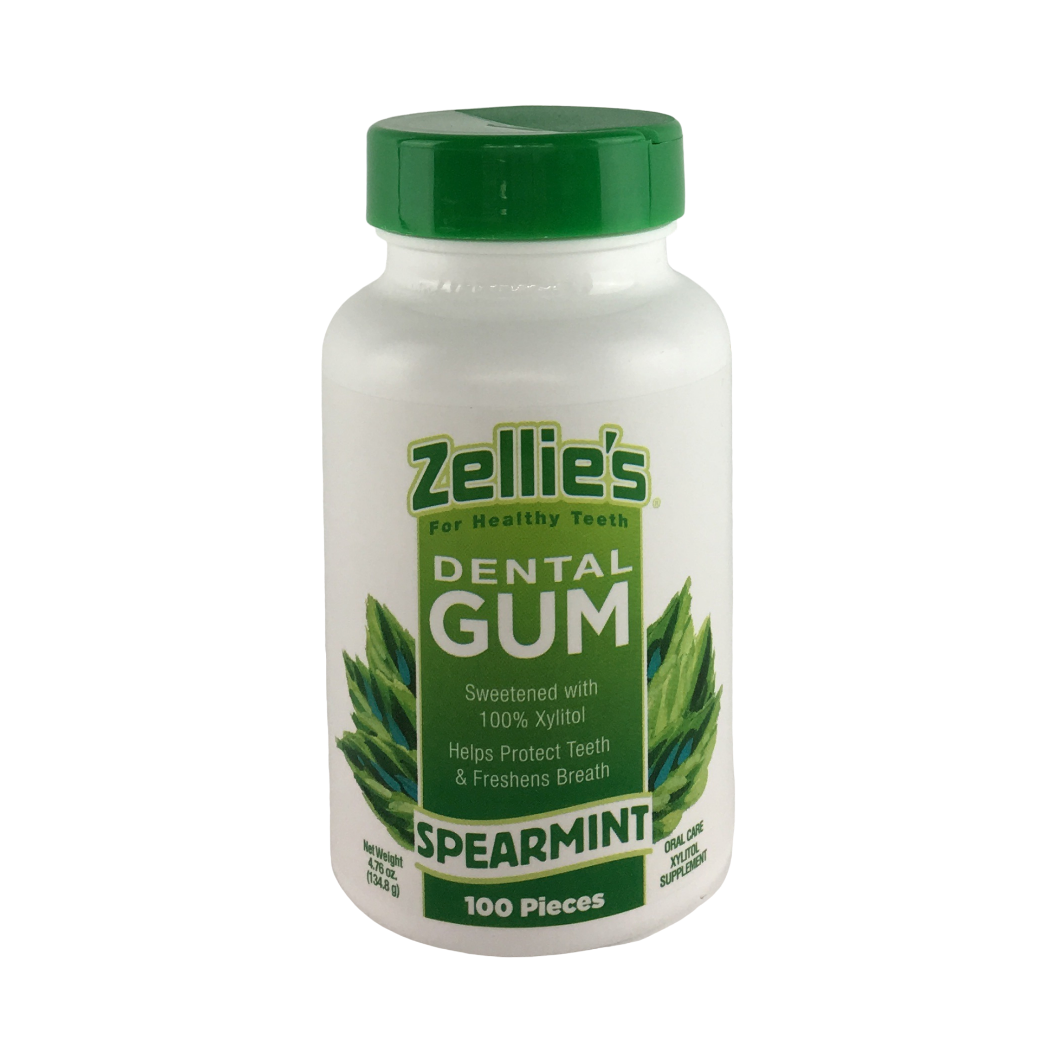 Zellie's Xylitol Dental Gum - 100ct Jar, Spearmint