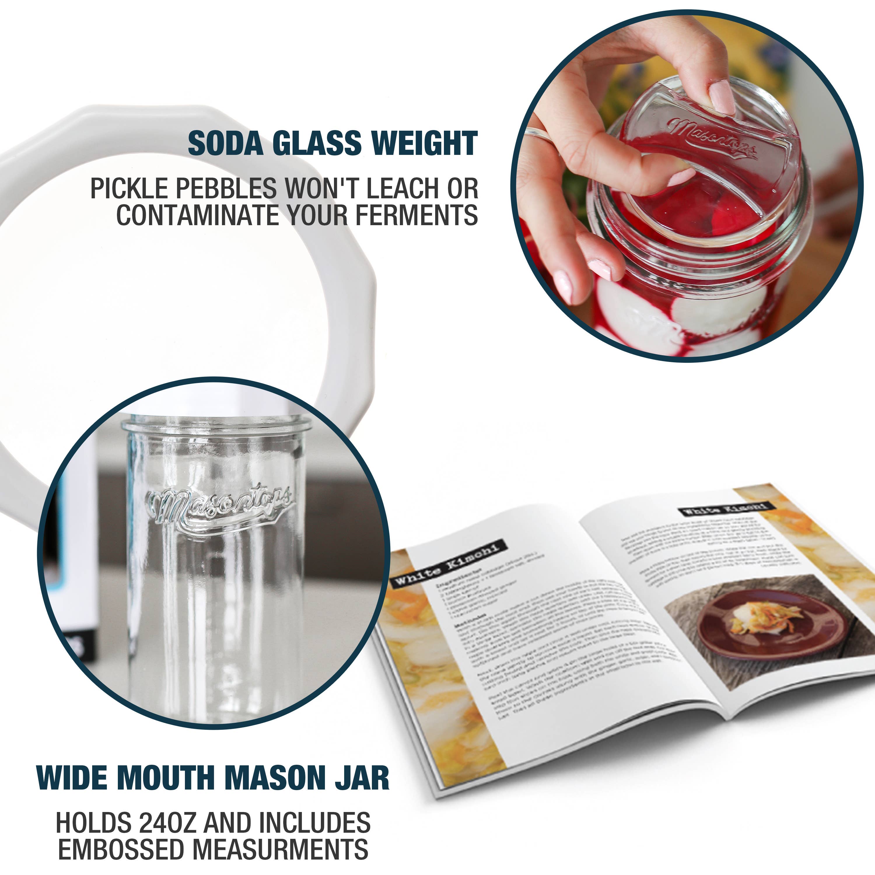 Masontops - Wide Mouth Fermenting Set with Jar, Airlock, Weight & More