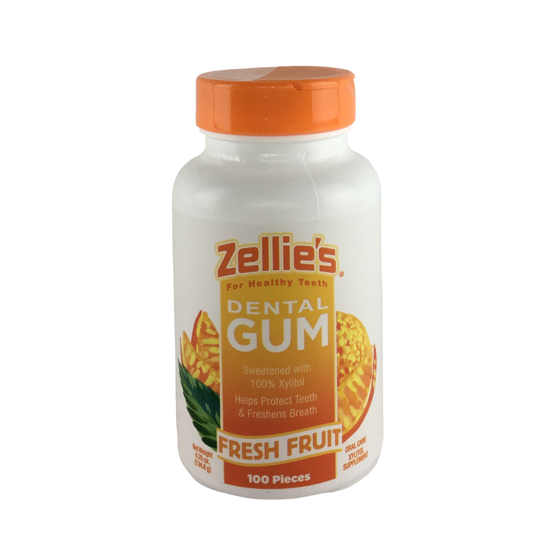 Zellie's Xylitol Dental Gum - 100ct Jar, Fresh Fruit