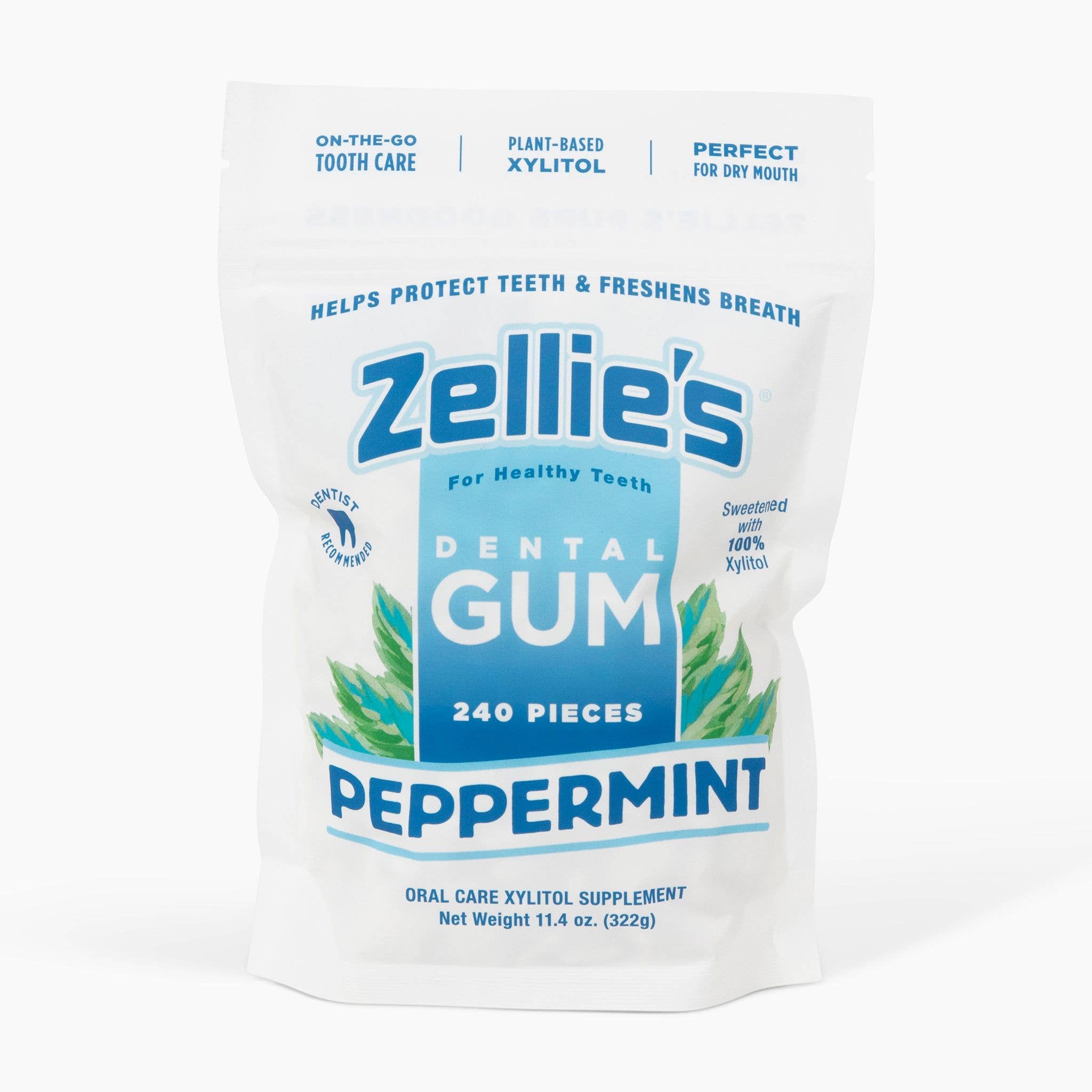 Zellie's Xylitol Dental Gum - 240ct Pouch, Peppermint