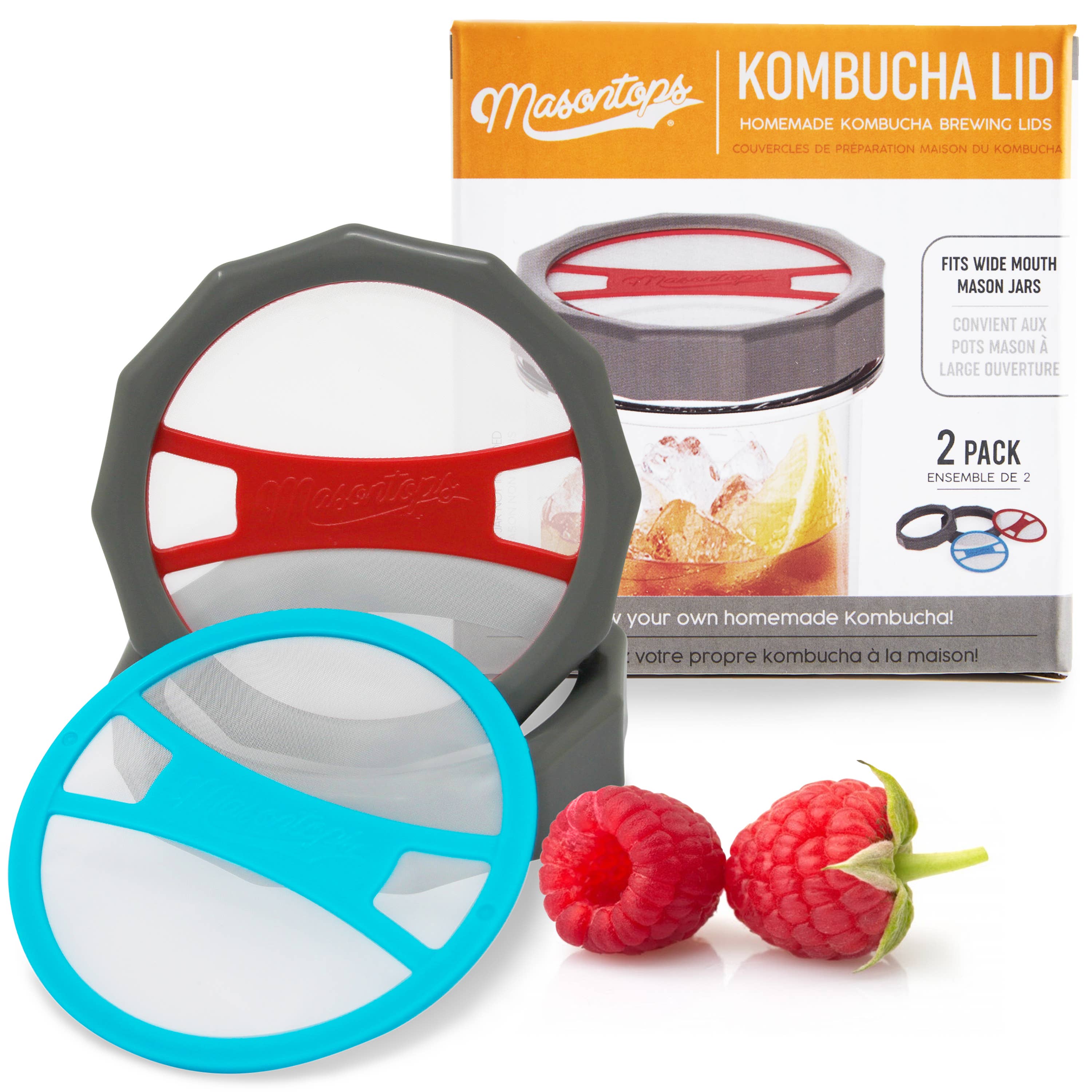 Masontops - Wide Mouth Kombucha Brewing Lids for Mason Jars