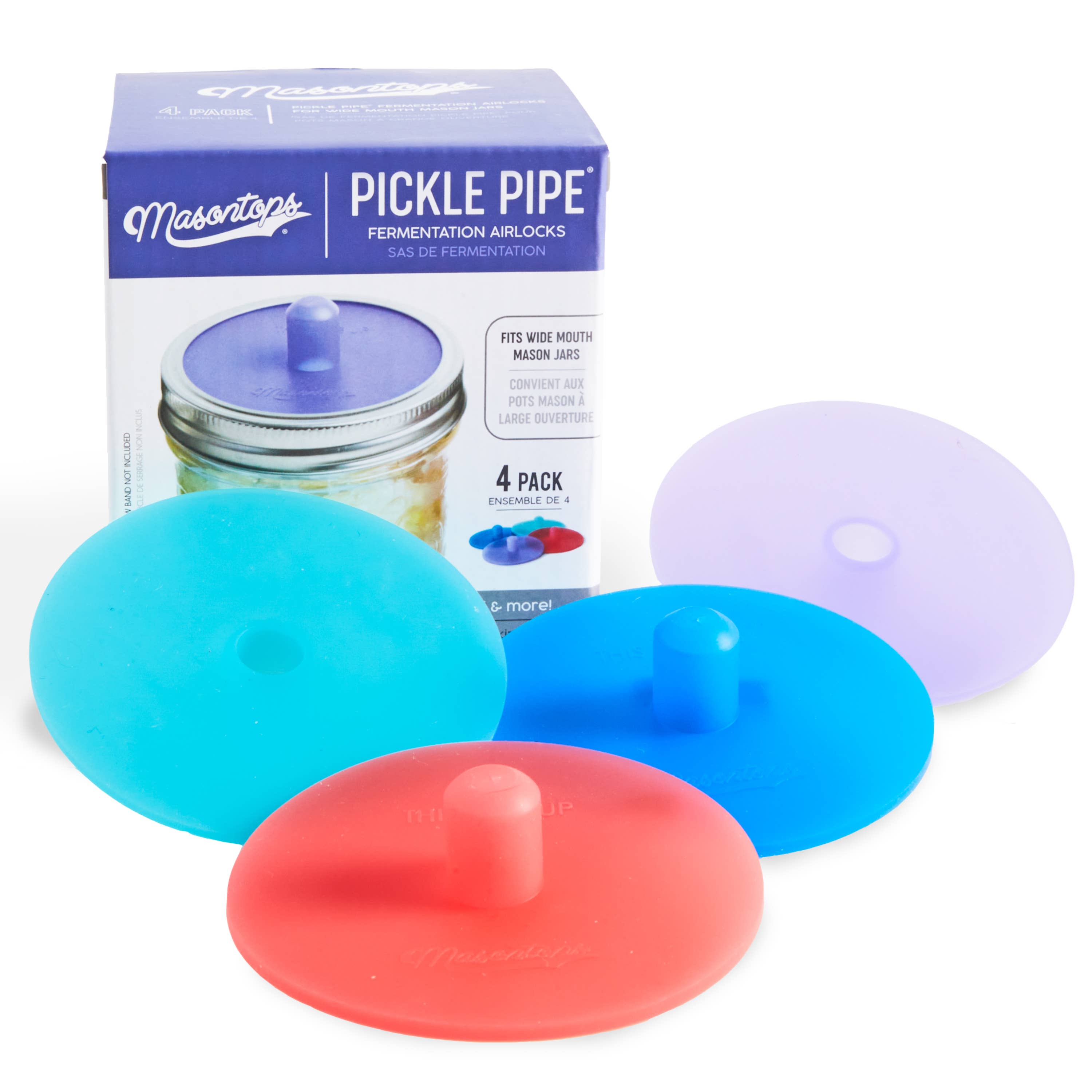 Masontops - Regular Mouth Pickle Pipe Fermentation Airlocks for Mason Jars