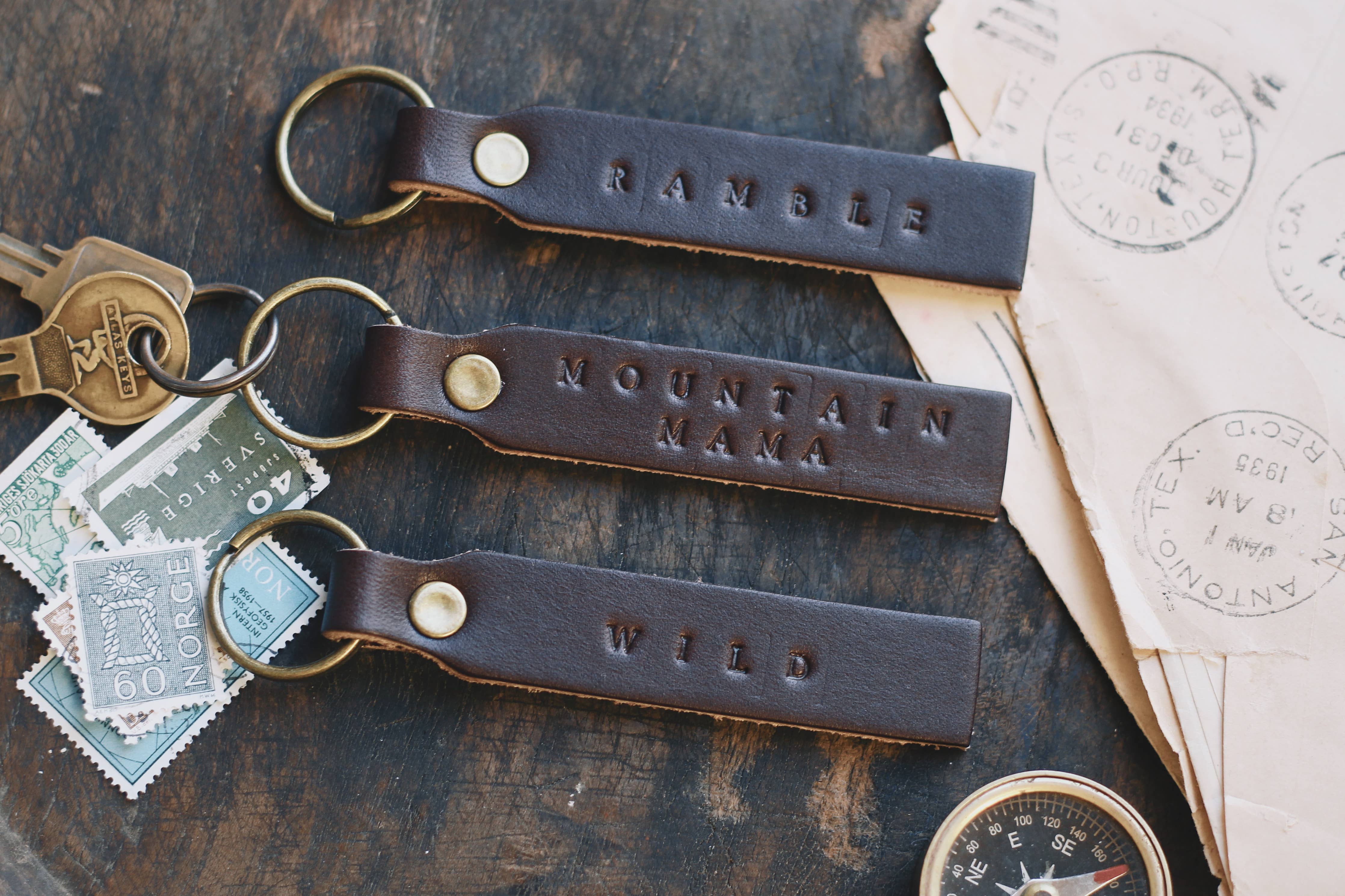 Traveling Penny Homestead Heritage genuine leather key fob