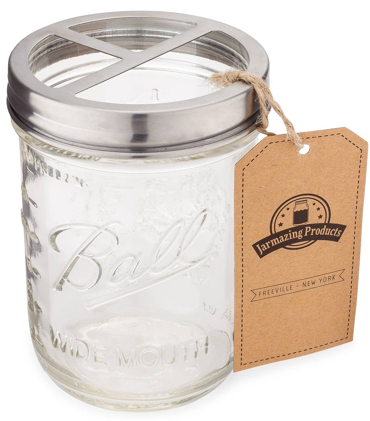 Mason Jar Toothbrush Holder with 16oz Mason Jar