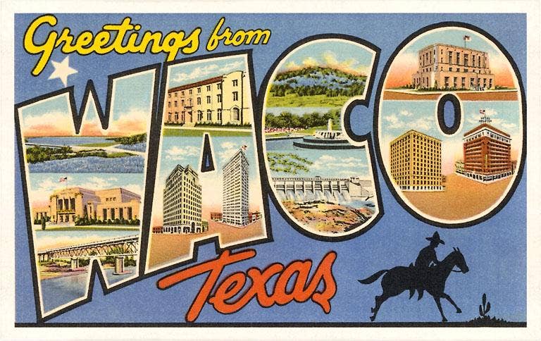 Waco, Texas - Vintage Image, Magnet