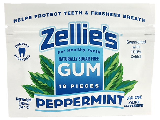 Zellie's Xylitol Dental Gum - 18ct Pouch, Peppermint