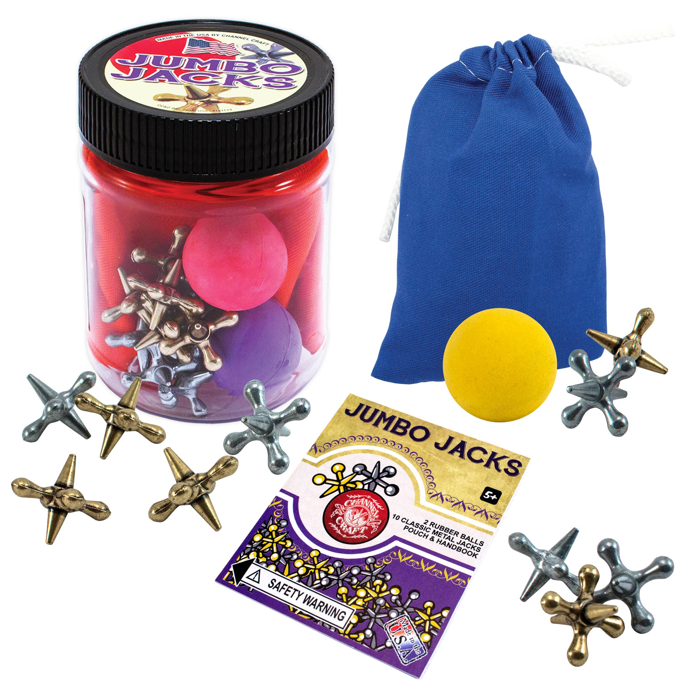 Jumbo Jacks Toy Jar with Color Canvas Pouch