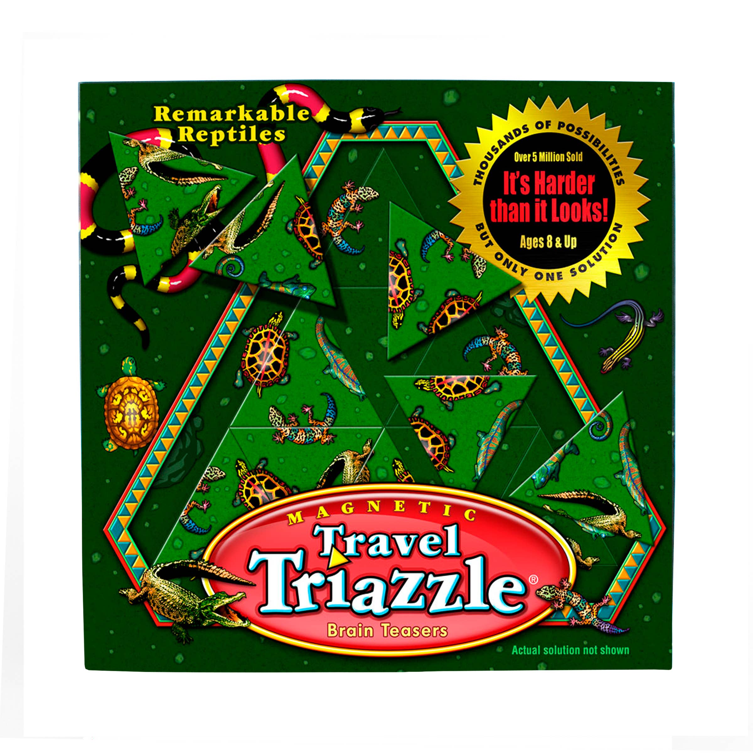 Channel Craft - Remarkable Reptiles Wooden Travel Triazzle