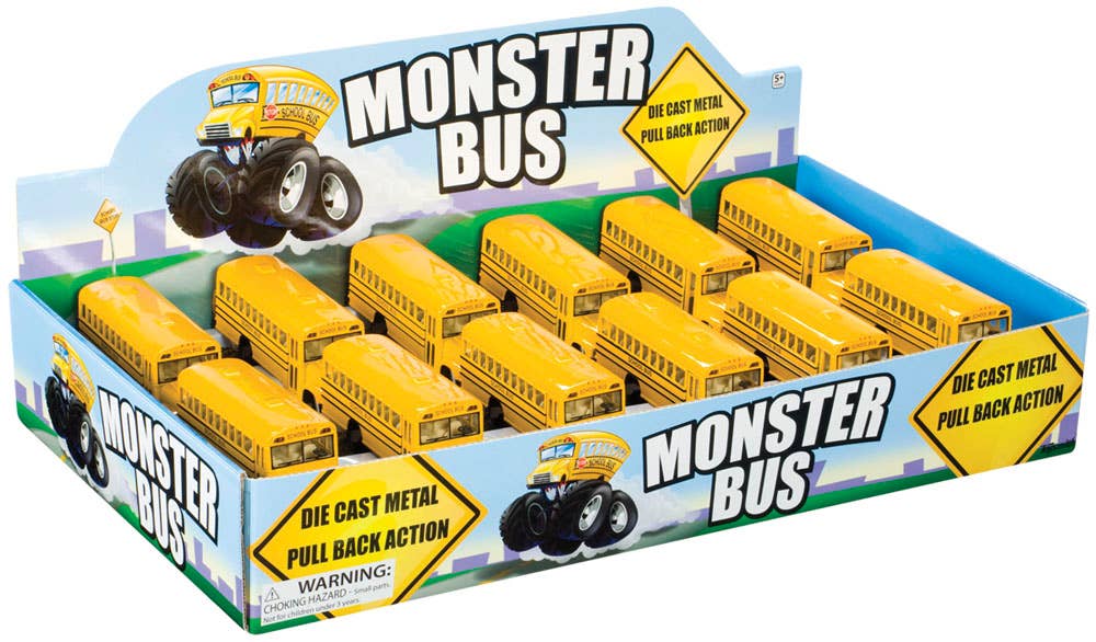 Toysmith - Pull Back Monster School Bus