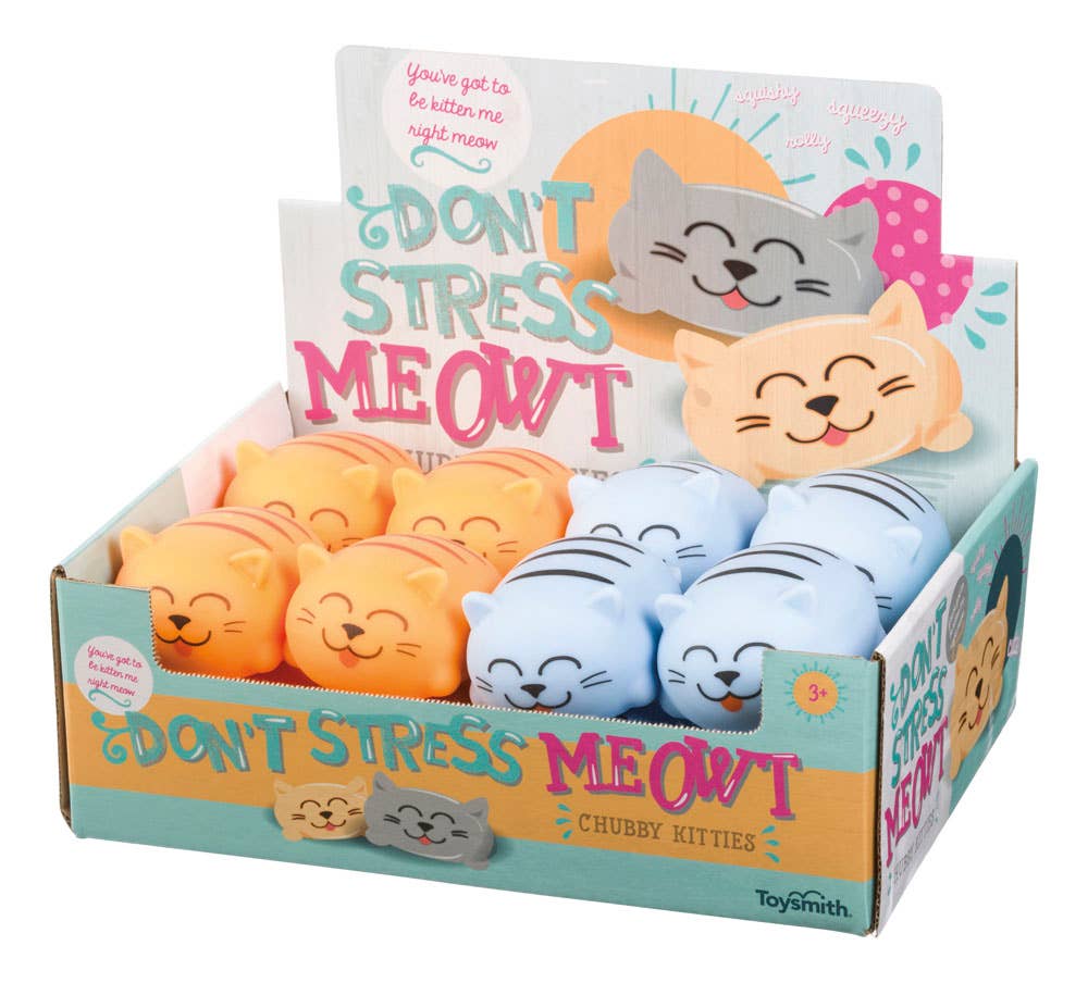 Toysmith - Don't Stress Meowt Chubby Kitties Squish Toy