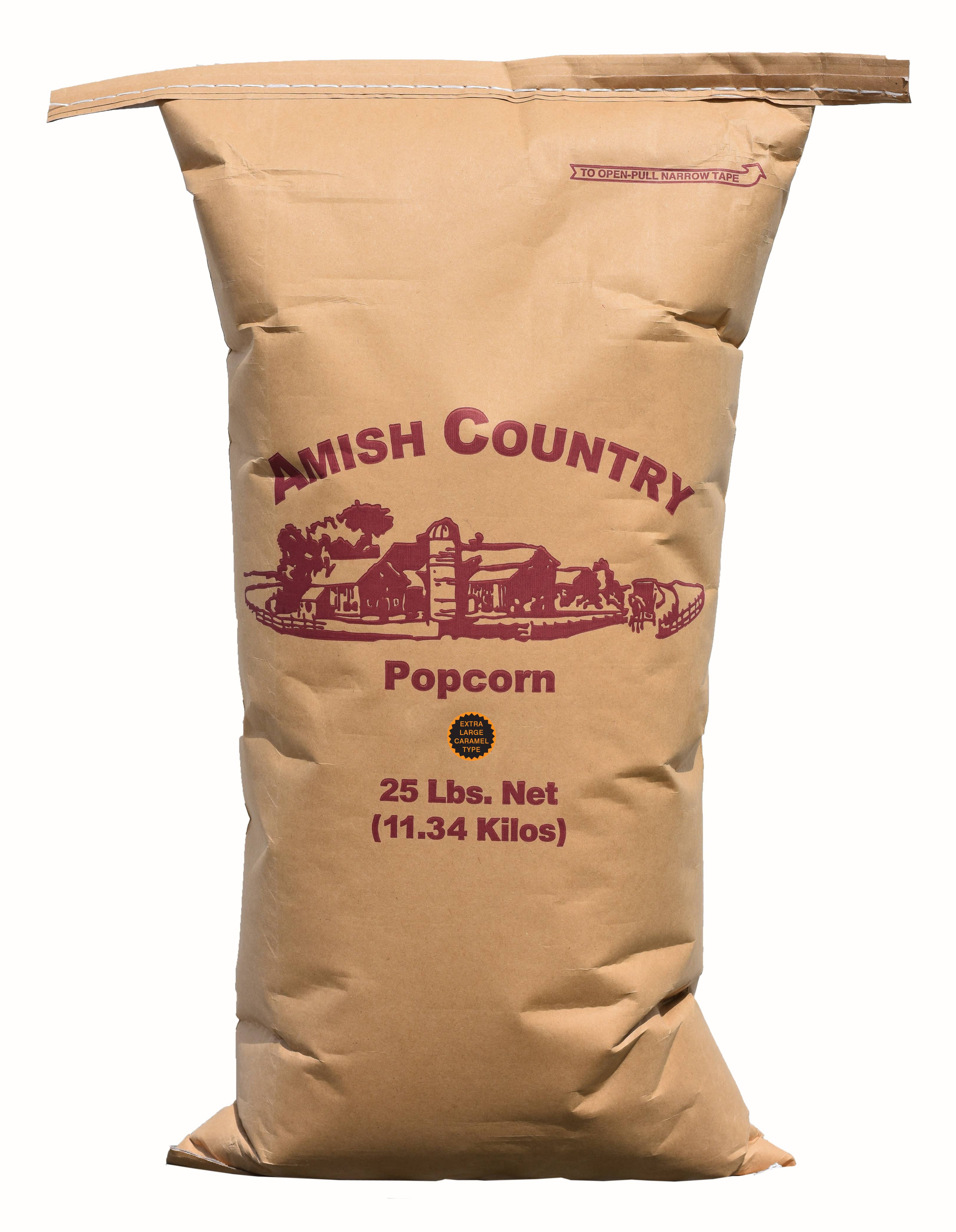 Amish Country Popcorn - 25lb. Bag of Extra Large Caramel Type Popcorn